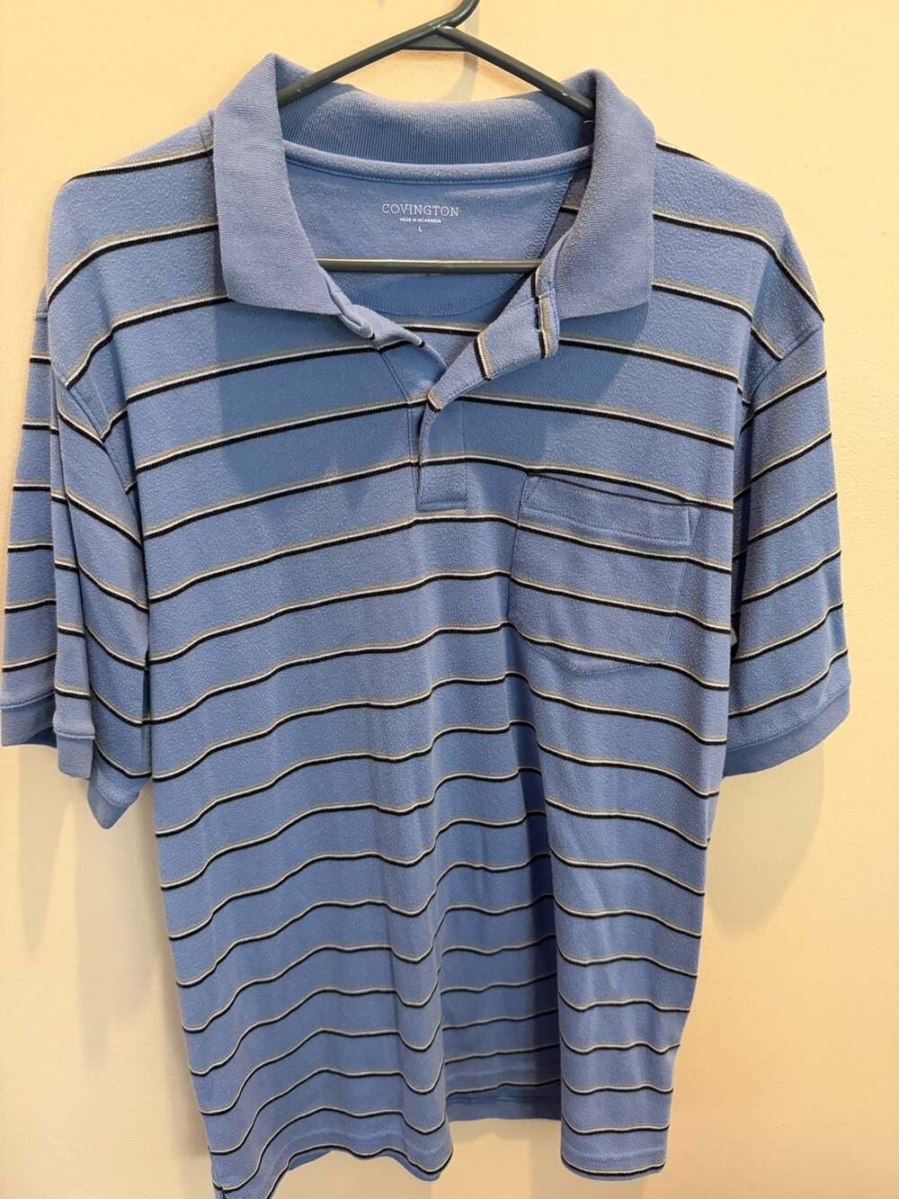 Covington Men's Striped Polo Shirt Size Large